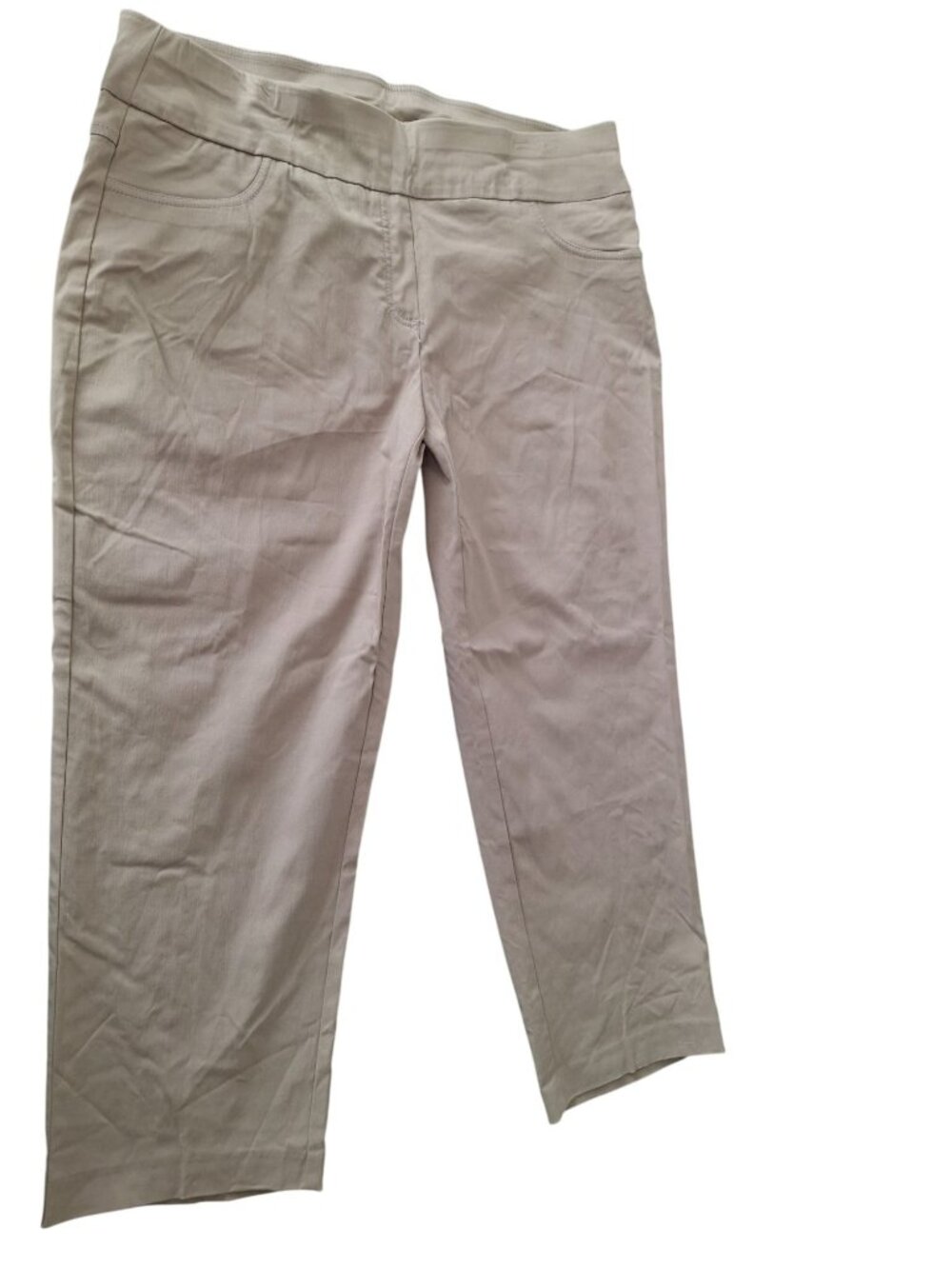 Ruby Rd Pull On Crop Pants 20W Beige Stretch Career Coastal Grandmother Chic